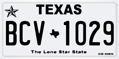 TX license plate BCV1029