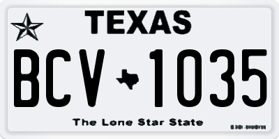 TX license plate BCV1035