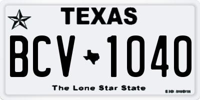 TX license plate BCV1040