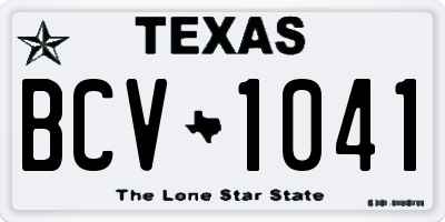 TX license plate BCV1041