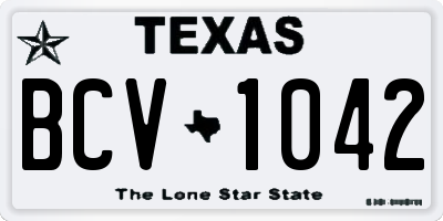 TX license plate BCV1042