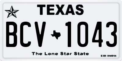 TX license plate BCV1043