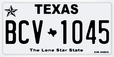 TX license plate BCV1045
