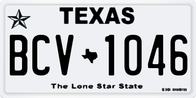 TX license plate BCV1046
