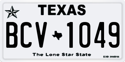 TX license plate BCV1049