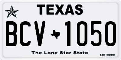 TX license plate BCV1050
