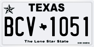 TX license plate BCV1051