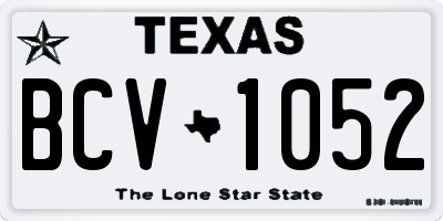 TX license plate BCV1052