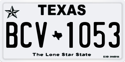 TX license plate BCV1053
