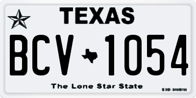 TX license plate BCV1054