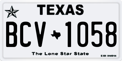 TX license plate BCV1058