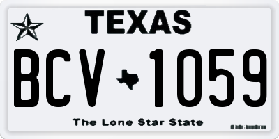 TX license plate BCV1059