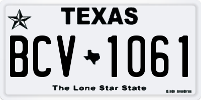 TX license plate BCV1061
