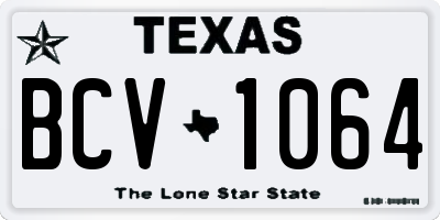 TX license plate BCV1064