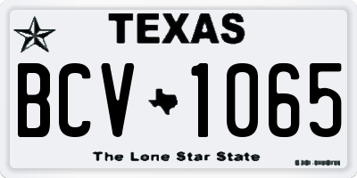 TX license plate BCV1065