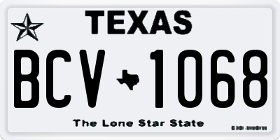 TX license plate BCV1068