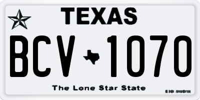 TX license plate BCV1070