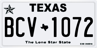 TX license plate BCV1072