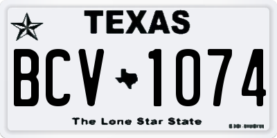 TX license plate BCV1074