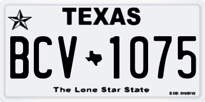 TX license plate BCV1075