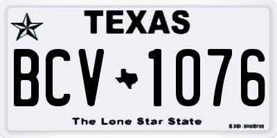 TX license plate BCV1076