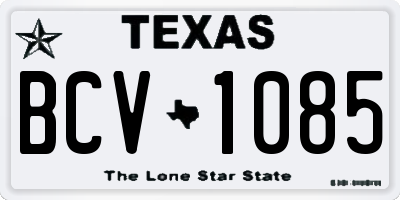 TX license plate BCV1085