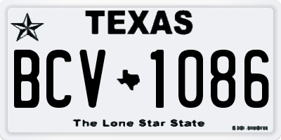 TX license plate BCV1086
