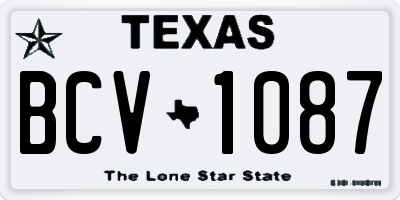 TX license plate BCV1087