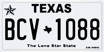 TX license plate BCV1088