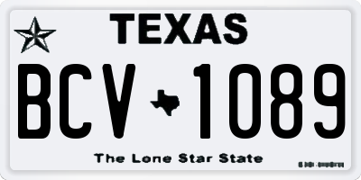 TX license plate BCV1089