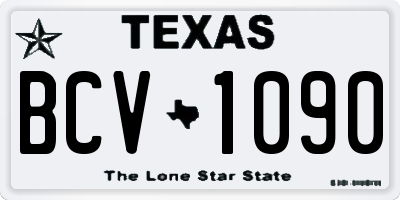 TX license plate BCV1090