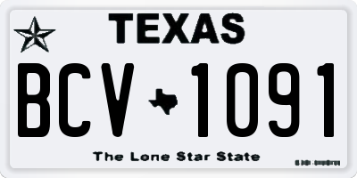 TX license plate BCV1091