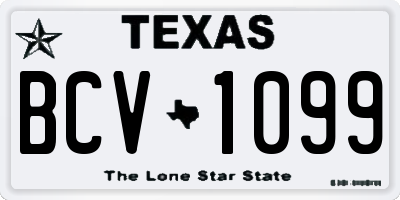 TX license plate BCV1099