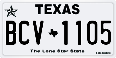 TX license plate BCV1105