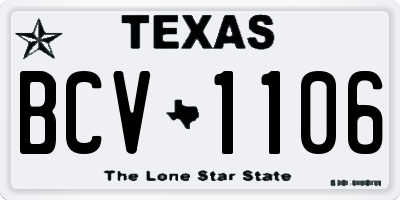 TX license plate BCV1106