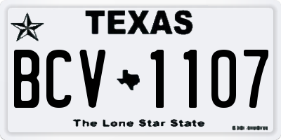TX license plate BCV1107