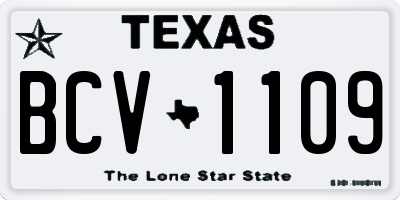 TX license plate BCV1109