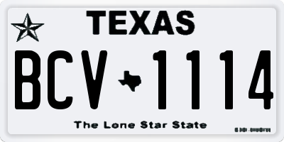 TX license plate BCV1114