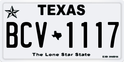 TX license plate BCV1117