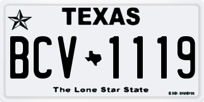 TX license plate BCV1119