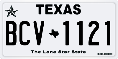 TX license plate BCV1121