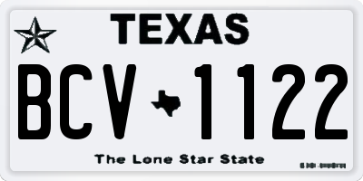 TX license plate BCV1122