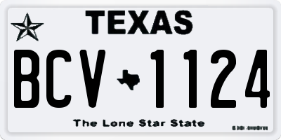 TX license plate BCV1124