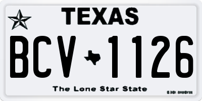 TX license plate BCV1126