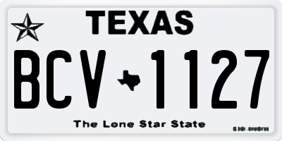 TX license plate BCV1127
