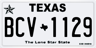 TX license plate BCV1129