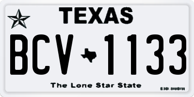 TX license plate BCV1133