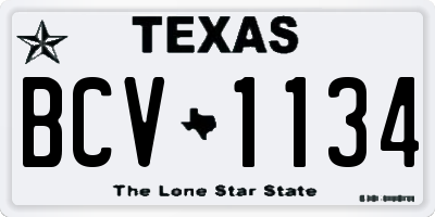TX license plate BCV1134