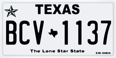 TX license plate BCV1137
