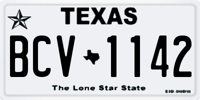 TX license plate BCV1142